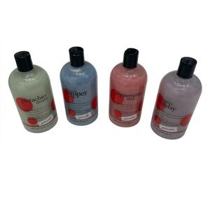 Philosophy Bundle Of 4 Bottles 16 Oz Shower Gel- Bubble Bath- shampoo New.